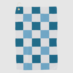 White And Blue Checkerboard Pattern  Golf Towel