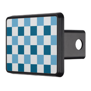 White And Blue Checkerboard Pattern Hitch Cover
