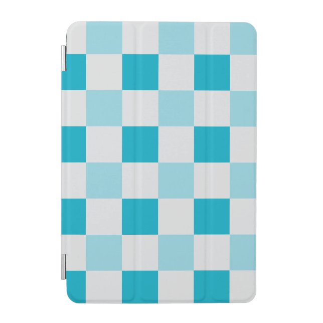 White And Blue Checkerboard Pattern  iPad Mini Cover (Front)