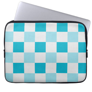 White And Blue Checkerboard Pattern Laptop Sleeve