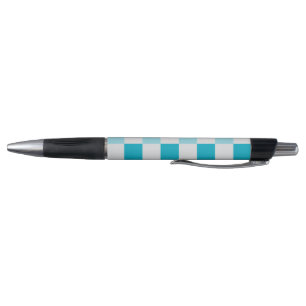 White And Blue Checkerboard Pattern  Pen