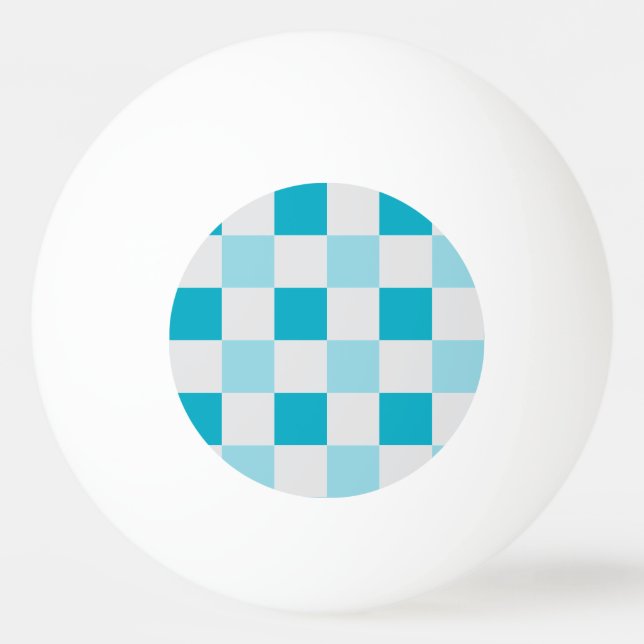 White And Blue Checkerboard Pattern Ping Pong Ball (Front)