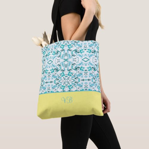 White and Blue Color Splatter Tote Bag