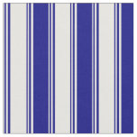 [ Thumbnail: White and Blue Colored Lined Pattern Fabric ]