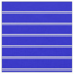 [ Thumbnail: White and Blue Colored Striped Pattern Fabric ]