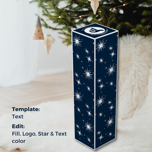 White and Blue Dazzling Christmas Nights Wine Box