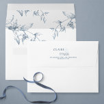 White and Blue Elegant Modern Floral Wedding Envel Envelope<br><div class="desc">Elegant white wedding envelope with design coordinating our "Modern Elegant Typography Blue Wedding" collection invites. Envelope with elegant modern couples names with an ampersand on the back top flap. Delight your guest as they open the envelope to find exquisite fine hand-drawn floral designs inside in blue hues. Design with the...</div>