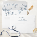 White and Blue Elegant Modern Floral Wedding Envel Envelope<br><div class="desc">Elegant white wedding envelope with design coordinating our "Modern Elegant Typography Blue Wedding" collection invites. Envelope with elegant modern couples names with an ampersand on the back top flap. Delight your guest as they open the envelope to find exquisite fine hand-drawn floral designs inside in blue hues. Design with the...</div>