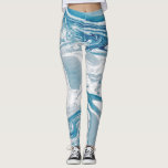 White and Blue Faux Marble Modern Leggings<br><div class="desc">Modern and unique leggings that feature faux blue and white marble print. Other colors are available.</div>