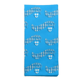 White and Blue Flag Colors Heart Oktoberfest Cloth Napkin