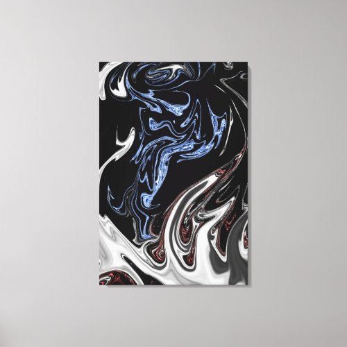 White And Blue Flames Abstract Art  Best fine art Canvas Print