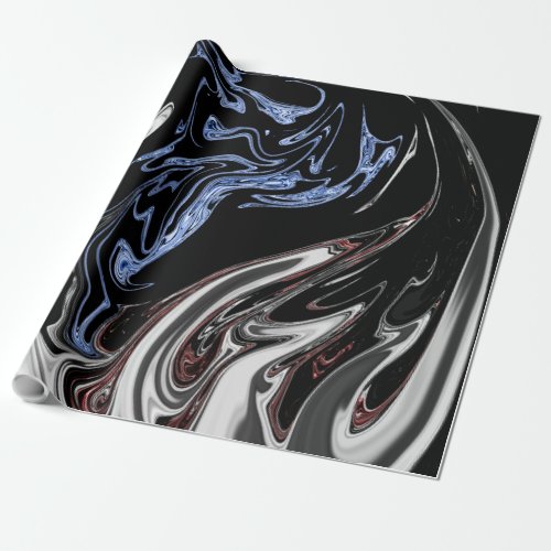 White And Blue Flames Abstract Art  Best fine art Wrapping Paper