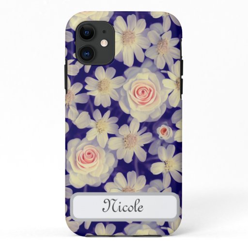 White and Blue Floral iPhone 11 Case