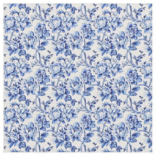 White and Blue Floral Fabric