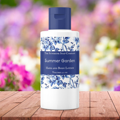 White and Blue Floral Soap Cosmetics Square Sticker