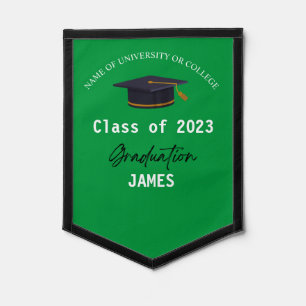 White and Blue graduation keepsake Pennants