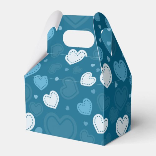 White And Blue Hearts Favor Boxes