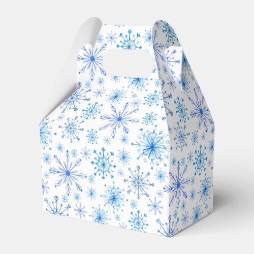 White and Blue Ice And Snowflakes Favor Boxes