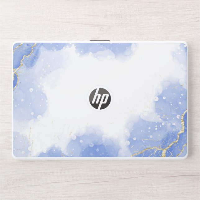 White And Blue Marbel HP Laptop skin 15t/15z (Front)