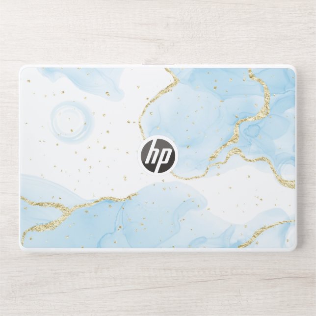 White And Blue Marbel HP Laptop skin 15t/15z, (Front)