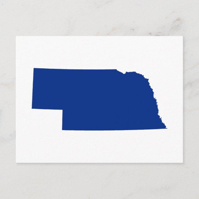 White and Blue Moving to Nebraska Announcement Postcard (Front)