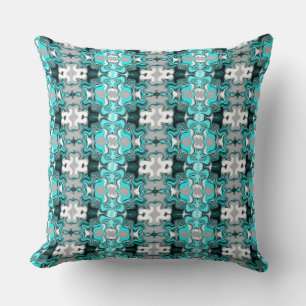 White and blue on the front; red on the back throw pillow