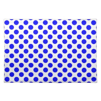 White And Blue Polka Dot Cloth Placemat by tjustleft at Zazzle