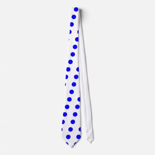 White and blue polka dot necktie