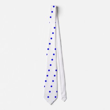 White And Blue Polka Dot Necktie by freepaganpages at Zazzle