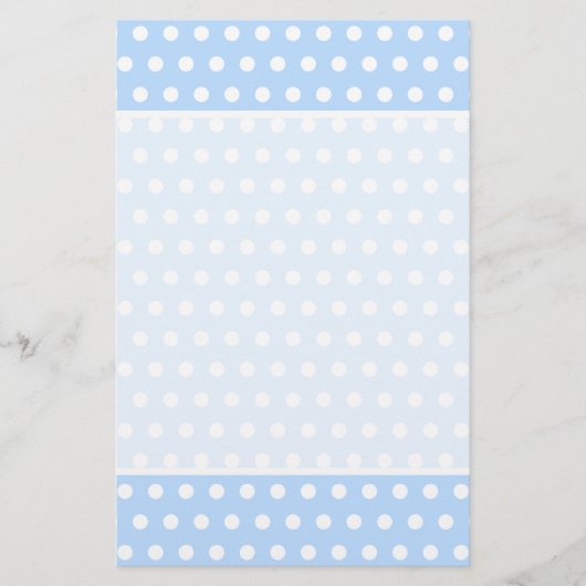 White and Blue Polka Dot Pattern. Spotty. (Front)