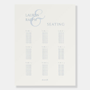 White and Blue Script 9 Table Wedding  Foam Board