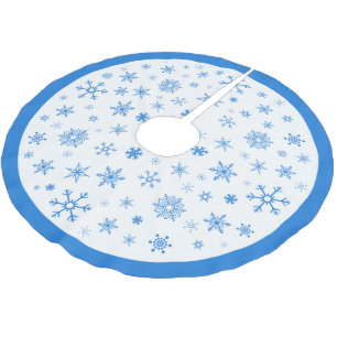 White and Blue Snowflake Christmas Tree Skirt