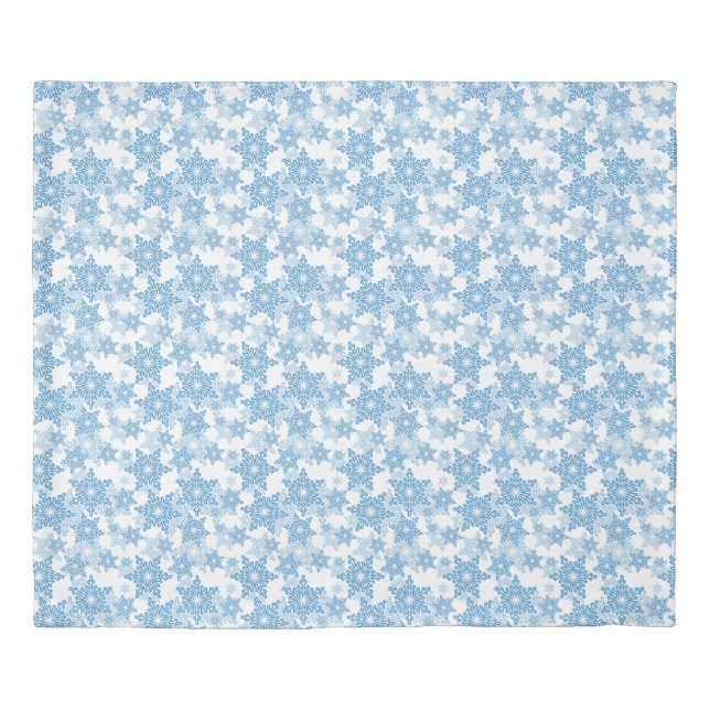 White and Blue Snowflake Seamless Pattern Duvet Cover (Front)