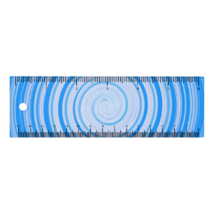 White and blue spiral ruler