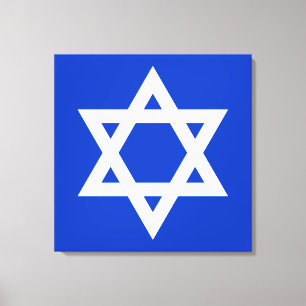White and Blue Star of David Canvas Print