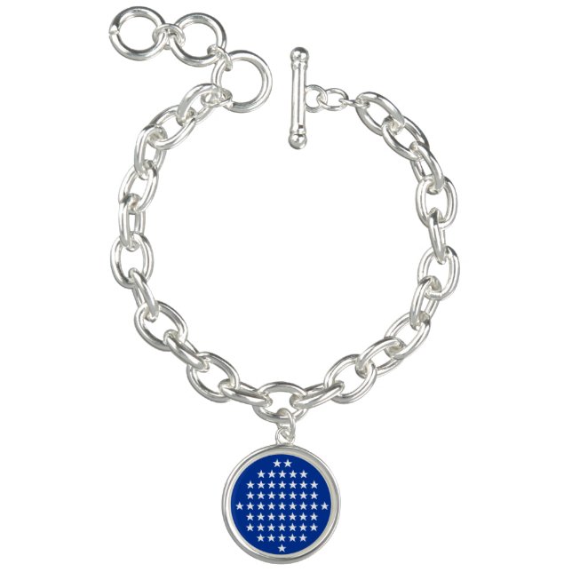 White and Blue Stars American Flag Theme Bracelet (Product)