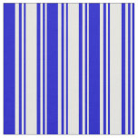 [ Thumbnail: White and Blue Stripes/Lines Pattern Fabric ]