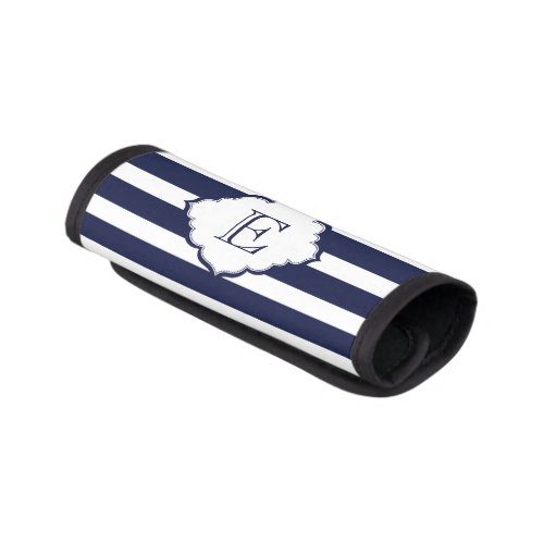 White And Blue Stripes Pattern Luggage Handle Wrap