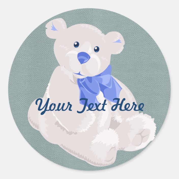 blue and white teddy bear