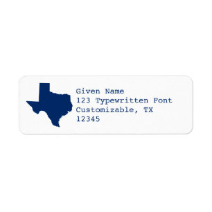 White and Blue Texas Label