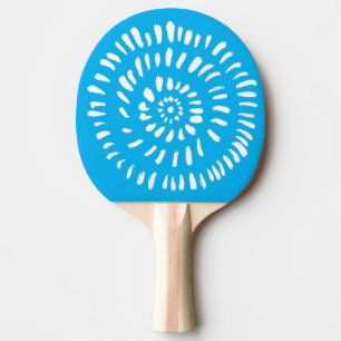 White and Blue Tribal Pattern Inspiration Ping Pon Ping Pong Paddle