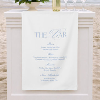 White and Blue Wedding Bar Fabric Sign
