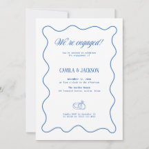 White and Blue Wedding Engagement Party