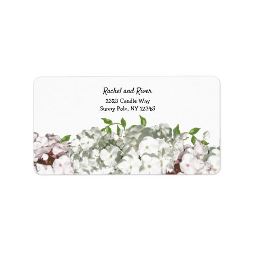 White and Blush Pink Floral Address Label