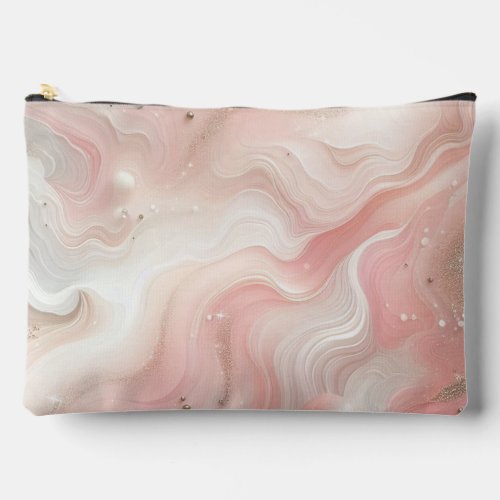 White and Blush Pink Milky Way  Accessory Pouch