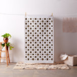 White and Brown Checkered Pattern Fabric