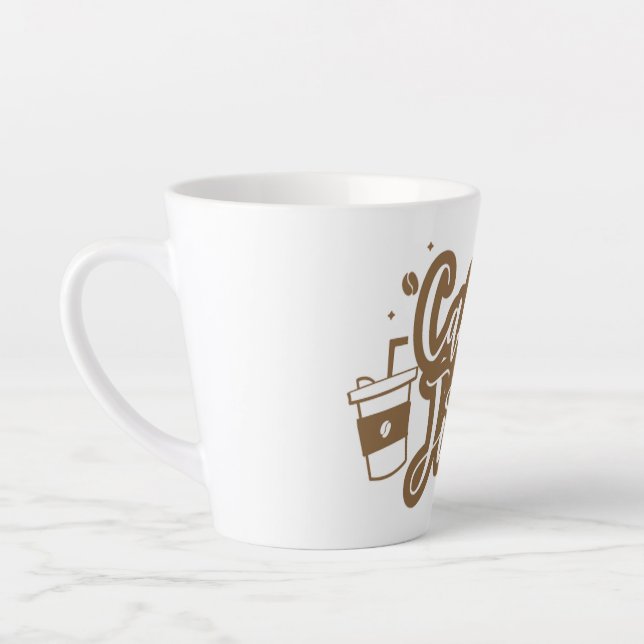 White and brown coffee cup (Left)
