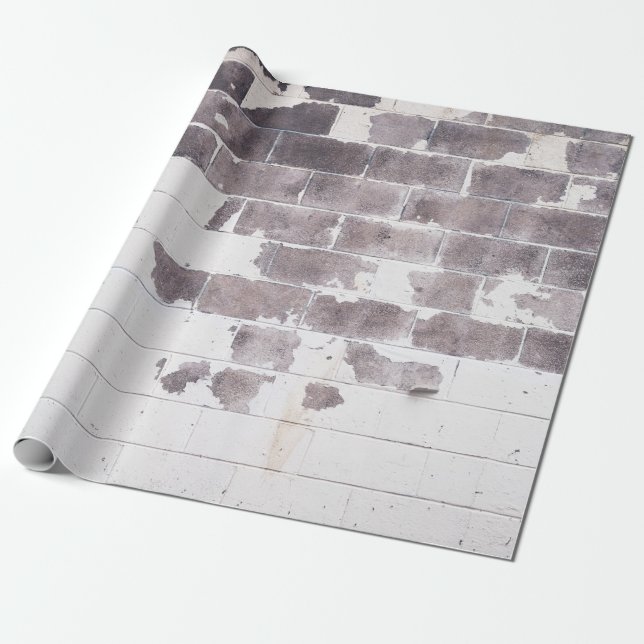White and brown concrete wall wrapping paper (Unrolled)