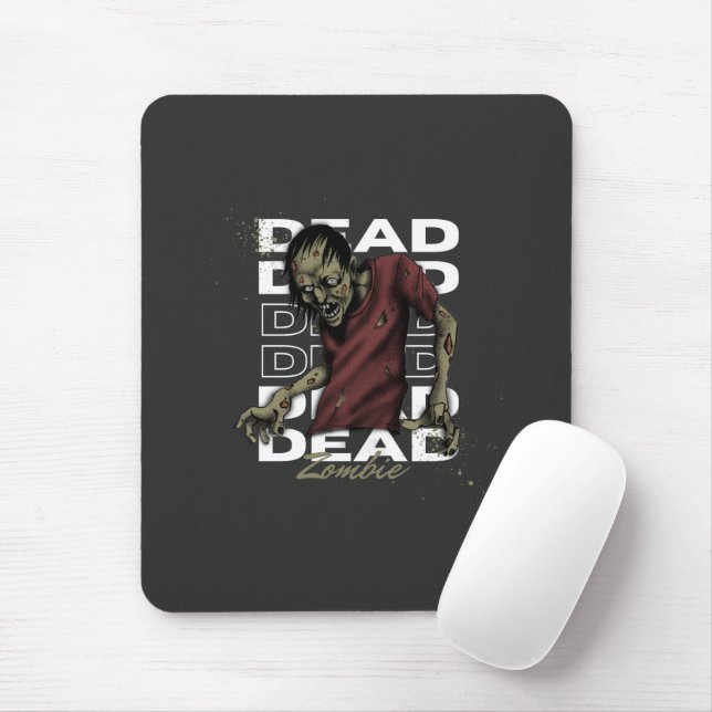 White and Brown Dead Zombie Mousepad (With Mouse)