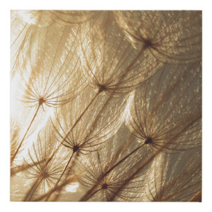 White and brown floral textile faux canvas print